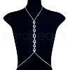 Teardrop Brass Sapphire Rhinestone Sexy Tassel Chest Body Chains for Party FS-WG9F20F-02-4