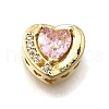 Brass Cubic Zirconia Heart Multi-Strand Links KK-M316-10G-02-1