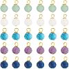 SUPERFINDINGS 60Pcs Frosted Natural & Synthetic Gemstone Charms FIND-FH0004-55-1