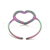 Ion Plating(IP) Rainbow Color 304 Stainless Steel Open Heart Cuff Ring for Women RJEW-C025-23M-3