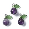 Natural  Amethyst Fruit Pendants PALLOY-TA00077-04-1