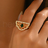 Hollow Geometric Brass Micro Pave Adjustable Finger Rings for Women RM6022-1-3