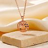 Exquisite Brass Pave Colorful Cubic Zirconia Tree of Life Pendant Necklaces for Women AE4666-3