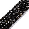 Natural Golden Sheen Obsidian Beads Strands G-C229-01A-1