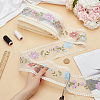 15 Yards Double Side Embroidery Flowr Polyester Lace Ribbons OCOR-WH0045-37-3