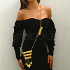 Luxurious Middle Eastern Style Brass & Iron Flower Tassel Backpack Body Chains for Women KS9378-1
