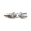 Brass Micro Pave Clear Cubic Zirconia Fold Over Clasps KK-R222-05P-1