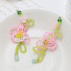 Glass Seed Beaded Woven Flower Pendant Deocrations INS-PW0002-12B-1