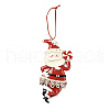 Christmas Santa Claus Handmade Polymer Clay Pendant Decorations HJEW-P017-01C-1