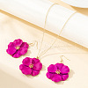 Flower Alloy Enamel Pendant Necklace & Dangle Earring FS-WG56F9D-01-3