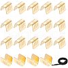 CHGCRAFT 20Pcs Brass Folding Crimp Ends Caps FIND-CA0005-54-1
