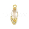 Brass Micro Pave Cubic Zirconia Pendants KK-B114-06G-02-1