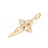 Brass Pave Clear Cubic Zirconia Pendants KK-Q096-07A-G-2