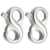 Beebeecraft 2Pcs Sterling Silver Double Opening Lobster Claw Clasps STER-BBC0007-76P-01-1