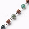 Handmade Natural Moss Agate Beaded Chains AJEW-JB00441-02-1