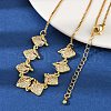 Brass Micro Pave Clear Cubic Zirconia Fruit Bib Necklaces NJEW-F342-01A-G-3