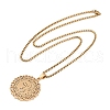 304 Stainless Steel Hollow Moon Star Flower Pendant Necklaces for Women NJEW-K283-35G-2