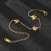 304 Stainless Steel Star Link Bracelets BJEW-Q051-05G-5