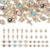 40Pcs 20 Styles Evil Eye Zinc Alloy Enamel Connector Charms ENAM-TA0001-37-1
