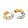 Two Tone 304 Stainless Steel Huggie Hoop Earrings for Women EJEW-C011-07E-2