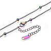 Ion Plating(IP) 304 Stainless Steel Satellite Chain Necklace for Men Women NJEW-E076-01M-2