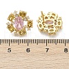 Flower Brass Micro Pave Cubic Zirconia Stud Earrings EJEW-M082-20G-5
