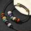 Rondelle Chakra Natural Gemstone Beads Bracelets & Necklaces Sets G-P561-01G-05-2