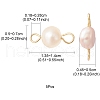 Natural Cultured Freshwater Pearl Connector Charms PALLOY-YW0001-52-3