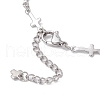 304 Stainless Steel Cross Link Chain Bracelet Making AJEW-JB01299-02-3