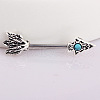 Feather Arrow 304 Stainless Steel Pave Synthetic Turquoise Nipple Rings FS-WG9A834-02-2