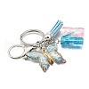 26Pcs Transparent Epoxy Resin & Transparent Acrylic & Faux Suede Tassel Keychain KEYC-JKC01202-14-4