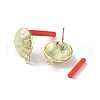 Rack Plating Golden Alloy Stud Earring Findings EJEW-B036-01G-01-2