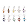 10Pcs 10 Styles Angel Natural & Synthetic Mixed Gemstone Pendant Decorations HJEW-JM03143-01-2