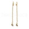 Brass Enamel ABS Imtation Pearl End with Chain KK-B129-27G-02-1