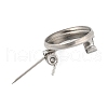 304 Stainless Steel Brooch Cabochon Settings STAS-E547-08A-P-3