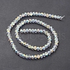 Electroplate Transparent Glass Beads Strands EGLA-K015-07F-3