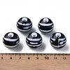 Opaque Striped Acrylic Beads MACR-S373-27B-10-4