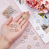 SUPERFINDINGS 40Pcs 2 Colors Alloy Crystal Rhinestone Pendaants ALRI-FH0001-20-3