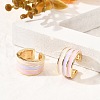 Brass Stripe C-Shaped Cuff Earrings EJEW-D321-03G-3