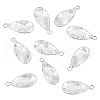 BENECREAT 10Pcs Brass Clear Glass Pendants KK-BC0014-08S-1
