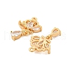 Brass Micro Pave Clear Cubic Zirconia Pendants KK-G492-02G-2