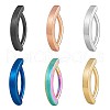 6Pcs 6 Color 304 Stainless Steel Curved Belly Ring Hoop JX496A-02-1