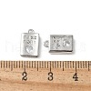 Rack Plating Brass Micro Pave Cubic Zirconia Pendants KK-P290-55P-3