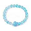 8mm Round Dyed Synthetic Moonstone Beaded Stretch Bracelets BJEW-JB10308-05-1