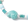 Synthetic Turquoise & Porcelain & Dyed Natural Howlite Beads Stretch Bracelets for Women BJEW-JB11793-01-3