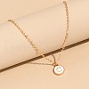 Alloy White Enamel Disc with Initial Pendant Necklaces for Women WG552C5-03-1
