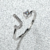 Brass Micro Pave Cubic Zirconia Cuff Rings for Women FS-WGA4C54-36-1