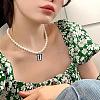 PVC Initial Pendant Plastic Pearl Round Beaded Necklaces for Women Men FS-WGA2226-15-2