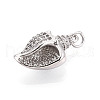 Brass Micro Pave Clear Cubic Zirconia Pendants KK-N268-59P-2