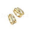 Brass Micro Pave Clear Cubic Zirconia Two-layer Hoop Earrings FS-WG85B42-01-4